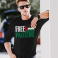 自由パレスチナ、ヘルプパレスチナ、パレスチナの旗 パレスチナ 長袖Tシャツ 彼への贈り物