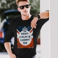落ち着いてキャリー・オン・ユニオンジャック 長袖Tシャツ 彼への贈り物