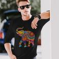 象の鼻 動物 アフリカ サファリ 大自然 甘い象 長袖Tシャツ 彼への贈り物