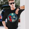 赤ずきんちゃんがオオカミに心を与える 自然のおとぎ話 長袖Tシャツ 彼への贈り物