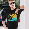 釣り 猫 面白いtシャツ 釣りバカ 釣り人 メンズ おもしろ ネタ 面白い 服 オリジナル 海釣り 川釣り 長袖Tシャツ 彼への贈り物