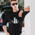 雪の妖精 オコジョの親子 長袖Tシャツ 彼への贈り物