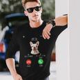 面白いtシャツ フレンチブルドッグ 着信 犬 イヌ メンズ グッズ かわいい おもしろ 面白い 服 ネタ 長袖Tシャツ 彼への贈り物