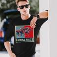 面白いtシャツ 馬tシャツ 競馬 馬 レース 乗馬 ジョッキー メンズ おもしろ 面白い グッズ ネタ 男性用 レトロ 長袖tシャツ 長袖Tシャツ 彼への贈り物
