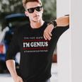 面白いテキストユーモアかっこいい私は天才です 長袖Tシャツ 彼への贈り物