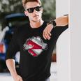 面白いネパール国旗の国 アジア 長袖Tシャツ 彼への贈り物