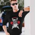 面白いフレンチブルドッグ ボクシング愛好家 ペット 犬 ボクシンググローブ 長袖Tシャツ 彼への贈り物