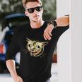 面白い咳き猫のミーム 長袖Tシャツ 彼への贈り物