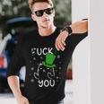 面白い黒猫レプラコーンファックラッキーユー聖パトリックデー 長袖Tシャツ 彼への贈り物
