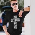 黒 白 十字架 鉄 シャープ 鉄の詩 キリスト教徒のカップル 長袖Tシャツ 彼への贈り物
