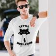 'Cat'tle Mutilation キャットルミューティレーション キャトルミューティレーション 猫 Ufo 宇宙 長袖Tシャツ 彼への贈り物