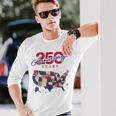 250年の独立記念日 愛国心が強い250周年 アメリカ 長袖Tシャツ 彼への贈り物