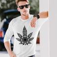 420 ウィードリーフスモーカー マリファナスモーカー メンズ レディース 曼荼羅 長袖Tシャツ 彼への贈り物