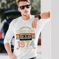 52 歳の誕生日プレゼント男性 1974 年 レトロ ビンテージ テープ 長袖Tシャツ 彼への贈り物