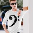 Bass Clef ビンテージブラック左 ベースプレイヤー 長袖tシャツ 長袖Tシャツ 彼への贈り物