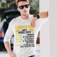 メンズ Carpenter Hourly Rate For Woodworker Carpenter Retro 長袖Tシャツ 彼への贈り物
