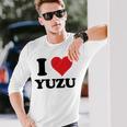 I Heart ゆず ファーストネーム I Love パーソナライズ 長袖Tシャツ 彼への贈り物