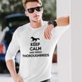 Keep Calm And Breed ファーマーブリーダー 馬サラブレッド 長袖Tシャツ 彼への贈り物