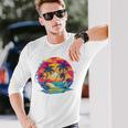 Los Angeles California、サーフィンサーフボードレトロ 長袖Tシャツ 彼への贈り物