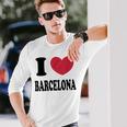 I Love Barcelona バルセロナが大好き 長袖Tシャツ 彼への贈り物