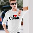 I Love Heart Claude Namee On A 長袖Tシャツ 彼への贈り物
