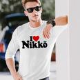 I Love Heart Nikko Japan 栃木県 長袖Tシャツ 彼への贈り物