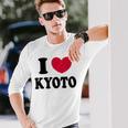 I Love Kyoto 京都大好き 長袖Tシャツ 彼への贈り物