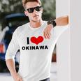 I Love Okinawa 愛 ハート 沖縄 沖縄県 日本 お土産 かわいい おしゃれ 長袖Tシャツ 彼への贈り物