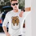 Quokka In Pocket かわいいクオッカ 胸ポケットクオッカ 長袖Tシャツ 彼への贈り物