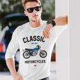Sr 400 ブルー クラシックバイク モーターサイクリスト オートバイ 長袖Tシャツ 彼への贈り物