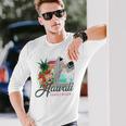 Sunset Beach Hawaii、サーフィンサーフボードレトロ、バックプリント 長袖tシャツ 長袖Tシャツ 彼への贈り物