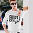 Sup どうしたの？ワザップワサップ What's Up 長袖Tシャツ 彼への贈り物