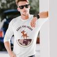 かわいいヴィンテージオカピレトロデザイン、オカピ 長袖Tシャツ 彼への贈り物
