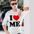 アイ・ラヴ・ミーシャツ I レッド・ハート・ミーアイ・ラヴ・マイセルフ & アイ・ファニー 長袖Tシャツ 彼への贈り物