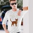 アビシニアン猫ふれあいガイド 面白い猫好き 長袖Tシャツ 彼への贈り物