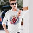 イエスの聖心 カトリック 献身 信仰 長袖Tシャツ 彼への贈り物