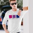 カラーパレット バイセクシャルプライド バイセクシャルフラッグ バイセクシャルカラー Cu 長袖Tシャツ 彼への贈り物