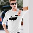 クジラ ブラック レディース メンズ 子供用 長袖Tシャツ 彼への贈り物