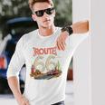 クラシック レトロ ルート66 砂漠の情景 赤 ヴィンテージ 車 長袖Tシャツ 彼への贈り物