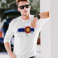 コロラド州旗バッファローtシャツ 美しいネイティブコロラドtシャツ 長袖Tシャツ 彼への贈り物