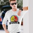 シチリア国旗 シチリア・パレルモ イタリア 長袖Tシャツ 彼への贈り物
