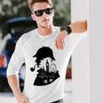 シャーロックホームズ&ロンドンのスカイラインシルエットギフト 長袖Tシャツ 彼への贈り物