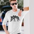ステゴサウルス スケルトン ステゴサウルス 恐竜 長袖Tシャツ 彼への贈り物