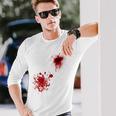 ハロウィン用血しぶき 長袖Tシャツ 彼への贈り物