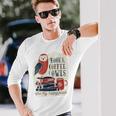 バックプリントの本、コーヒー、フクロウのおかしな幸せ 長袖Tシャツ 彼への贈り物