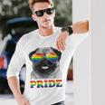 パグ ゲイプライド Lgbt レインボーフラッグ サングラス Lgbtq ギフト 犬 長袖Tシャツ 彼への贈り物