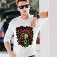 ファニー・ブレット、マイ・バレンタイン・スカル・ローゼズ、レッド・ブラッド・ホラー 長袖Tシャツ 彼への贈り物