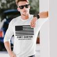 フォートカスター ミシガン州 アメリカ軍 アメリカ国旗 軍隊 長袖Tシャツ 彼への贈り物