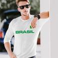 ブラジル ブラジル フラッグ アスレチック ジャージスタイル 長袖Tシャツ 彼への贈り物