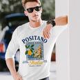 ポジターノ イタリア アマルフィ海岸 レトロ レモン 夏 バイブ グラフィック 長袖Tシャツ 彼への贈り物
